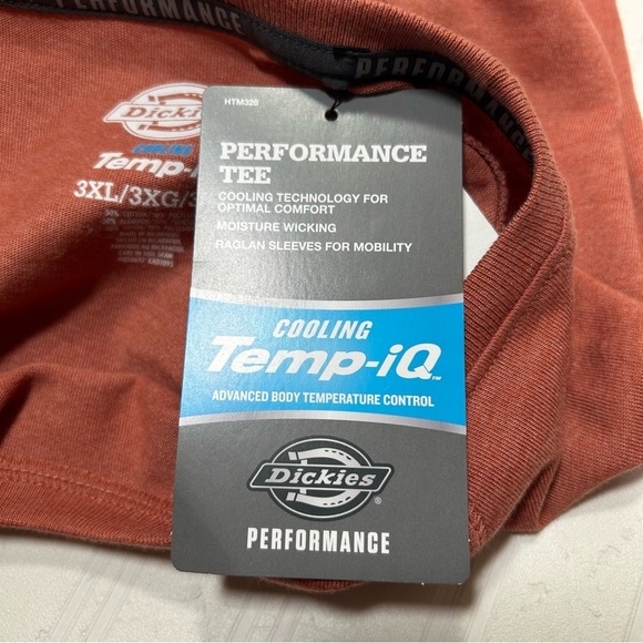 Dickies Men’s 3XL Red Rock Heather Pullover Temp IQ Performance Cooling T Shirt - Picture 8 of 10